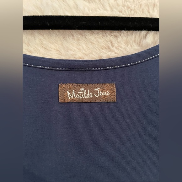 Matilda Jane Navy Dress With Gray Ruffle Petticoat Skirt - Picture 6 of 6